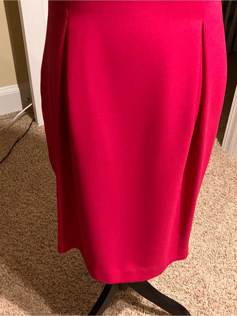 Kim Rogers Hot Pink Square-Neck Short Sleeve Sheath Dress - Picture 3 of 5